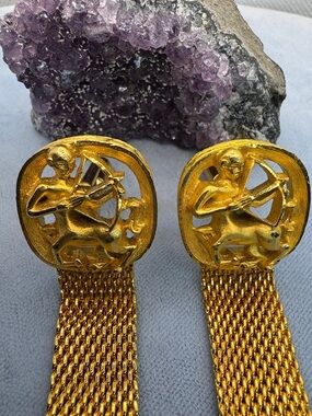 SWANK Vintage Gold-Tone Archer Wrap Around Cuff Links.
